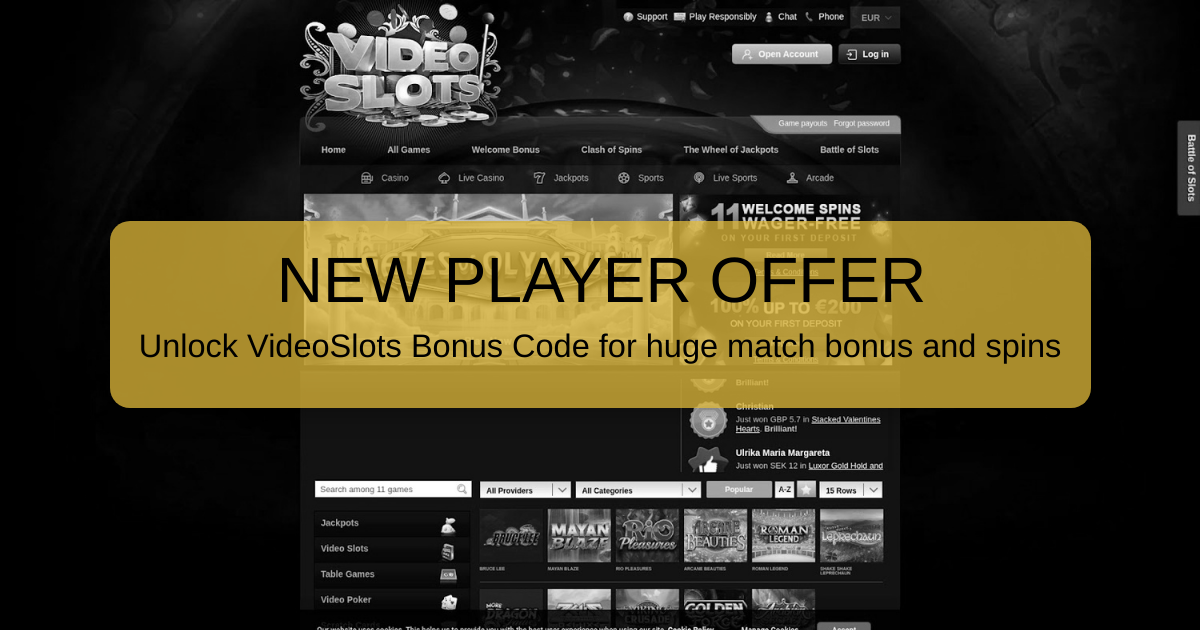 VideoSlots Bonus Code 2026 | Exclusive US Casino Offers